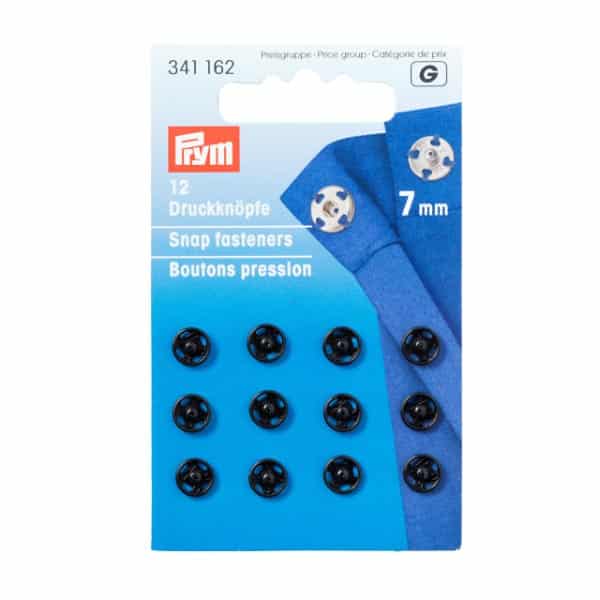 Prym Brass Sew-on Snap Fasteners 7mm - Black