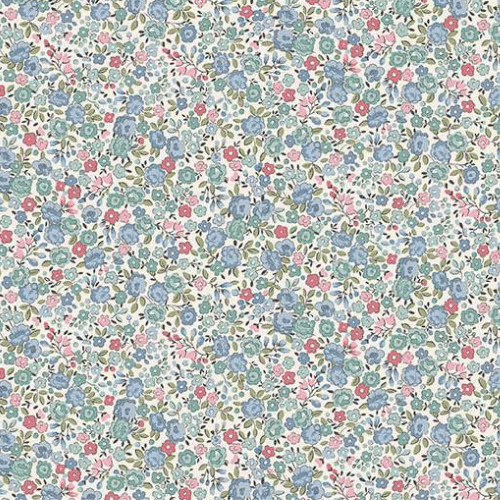 Makower Fabric Petite Fleur - Rose Blue
