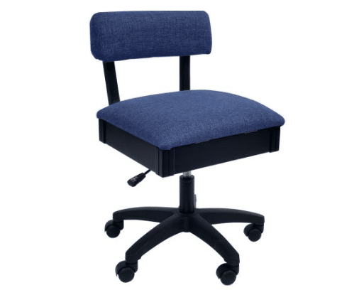 Hydraulic Sewing Chair with Lumbar Support - Duchess Blue