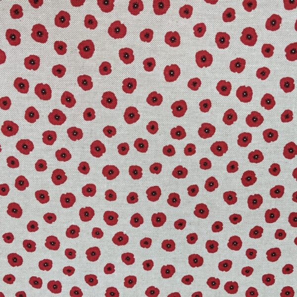Linen Look Premium Canvas - Poppy Bloom