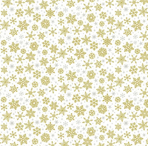 Makower - Christmas Essentials - White and Gold Snowflake