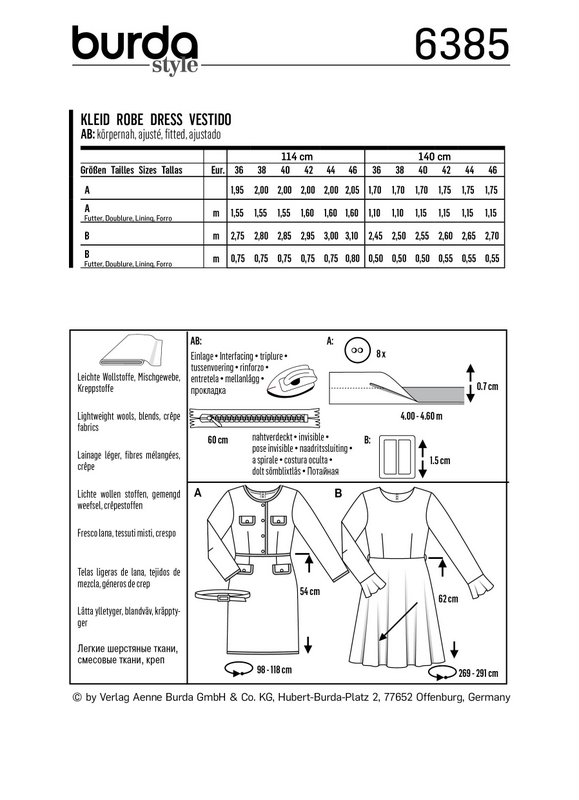 Burda Style Pattern B6385 Women's Dresses - Image 3