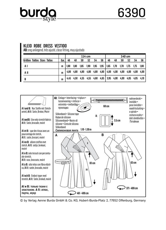Burda Style Pattern B6390 Women's Dress - Image 3