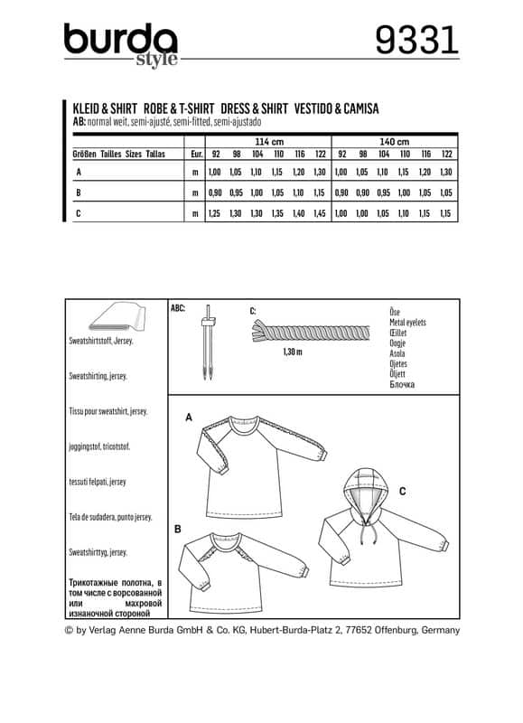 Burda Style Pattern B9331 Child's Sportswear - Image 6