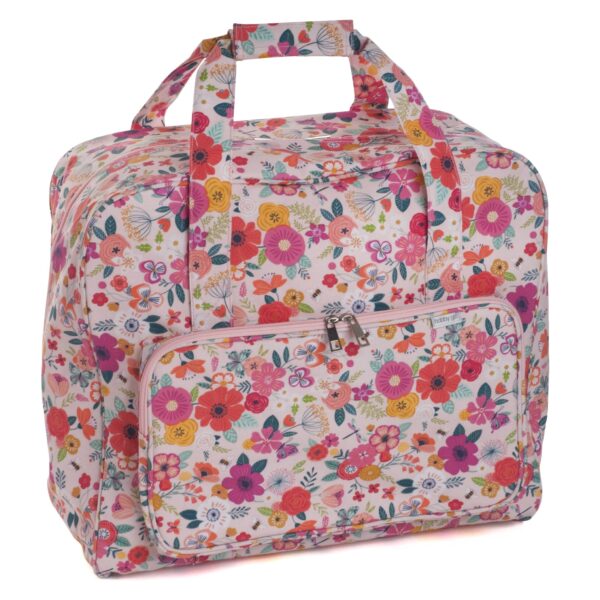 Sewing Machine Bag - Matte PVC - Floral Garden Pink