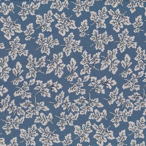 100% Cotton Print - Wedgewood Leaves